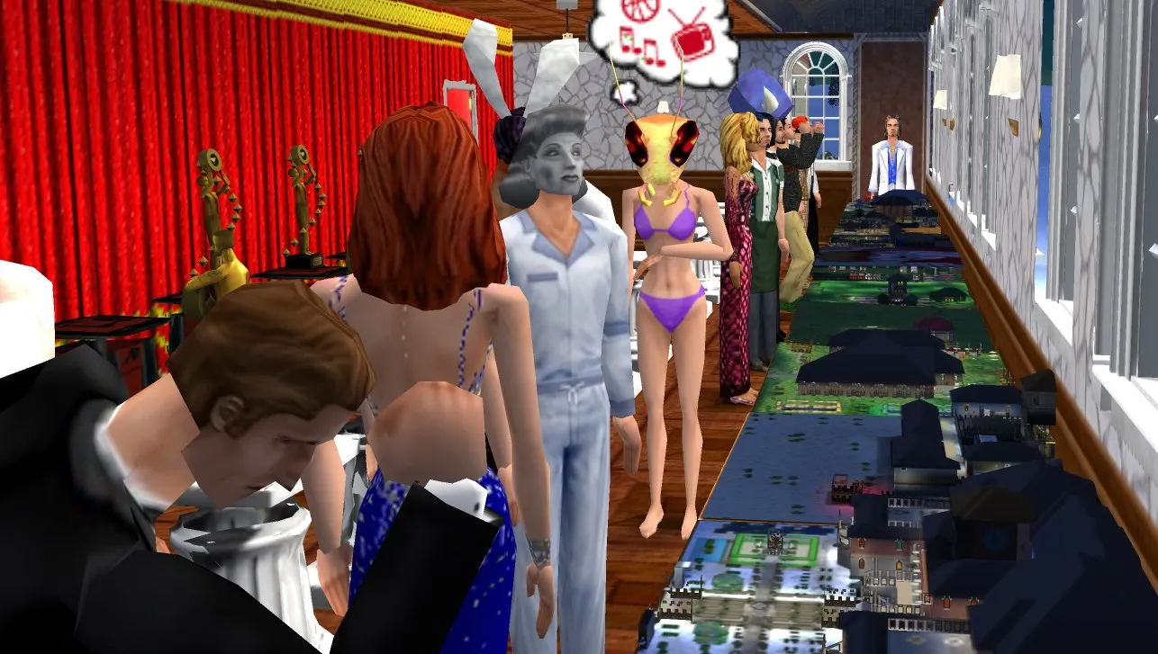 Lots of sims checking out the awards