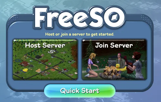 The new landing screen that replaces the login box, allowing players to easily host or join any server