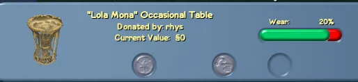 When you donate an object, you cannot sell it or return it to inventory. At least everyone will know you put it there!
