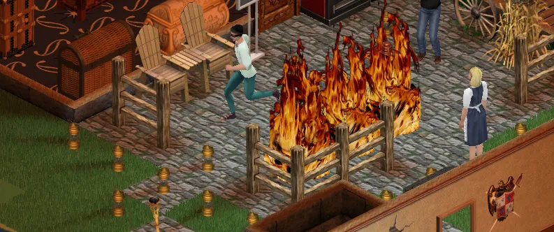 burglar cop running from some fire
