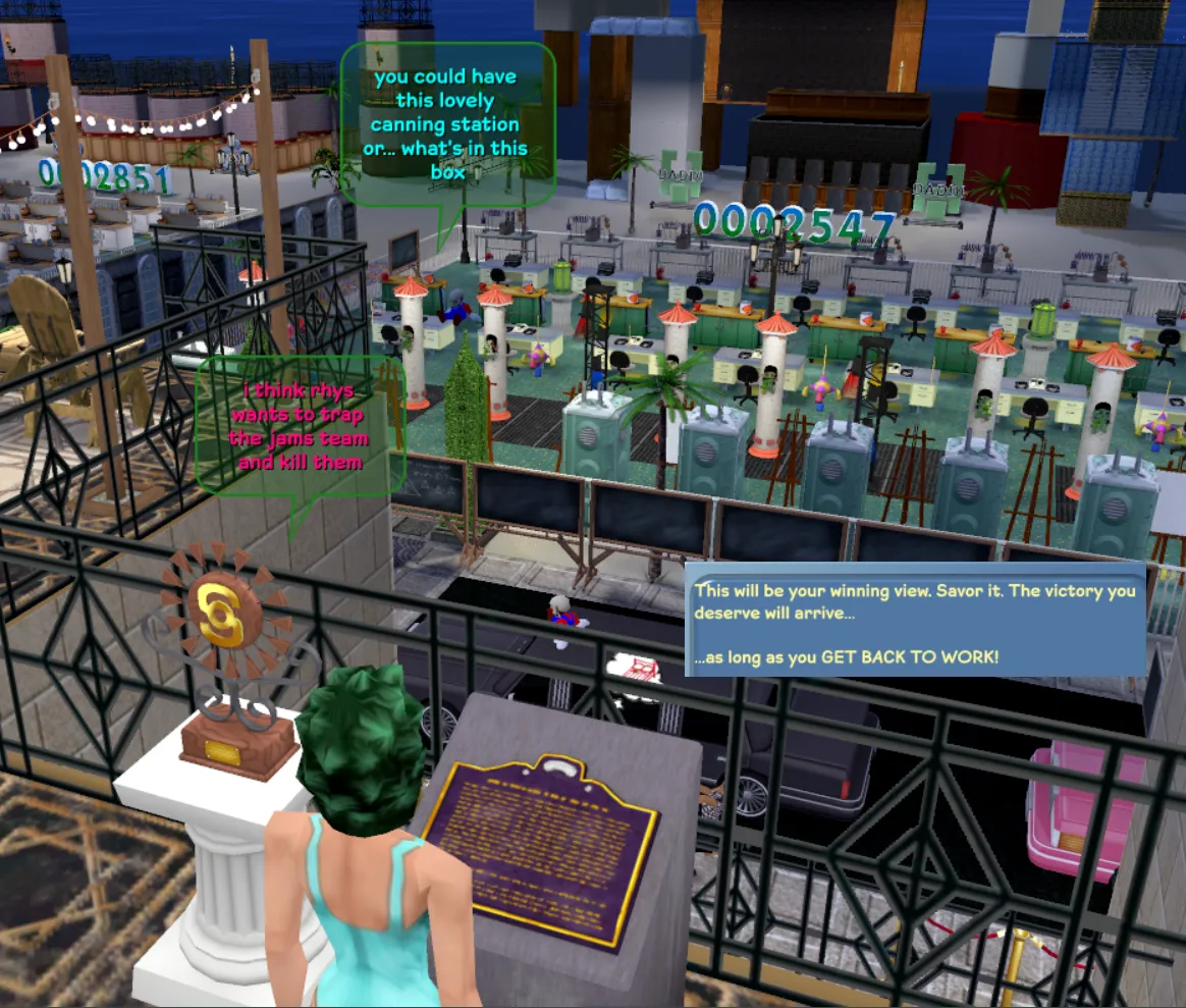 A view of the final Jams vs Money score from Mr Money's balcony. A message was left saying that it would be his "winning view", but this was not supposed to be