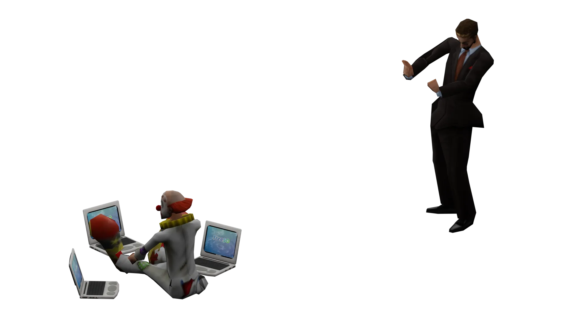 A clown breaking the rules