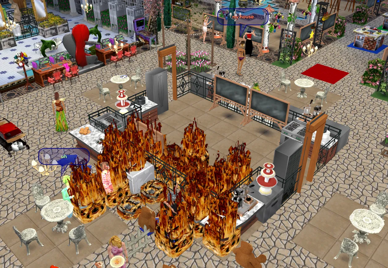 Fire has broken out on a player's lot