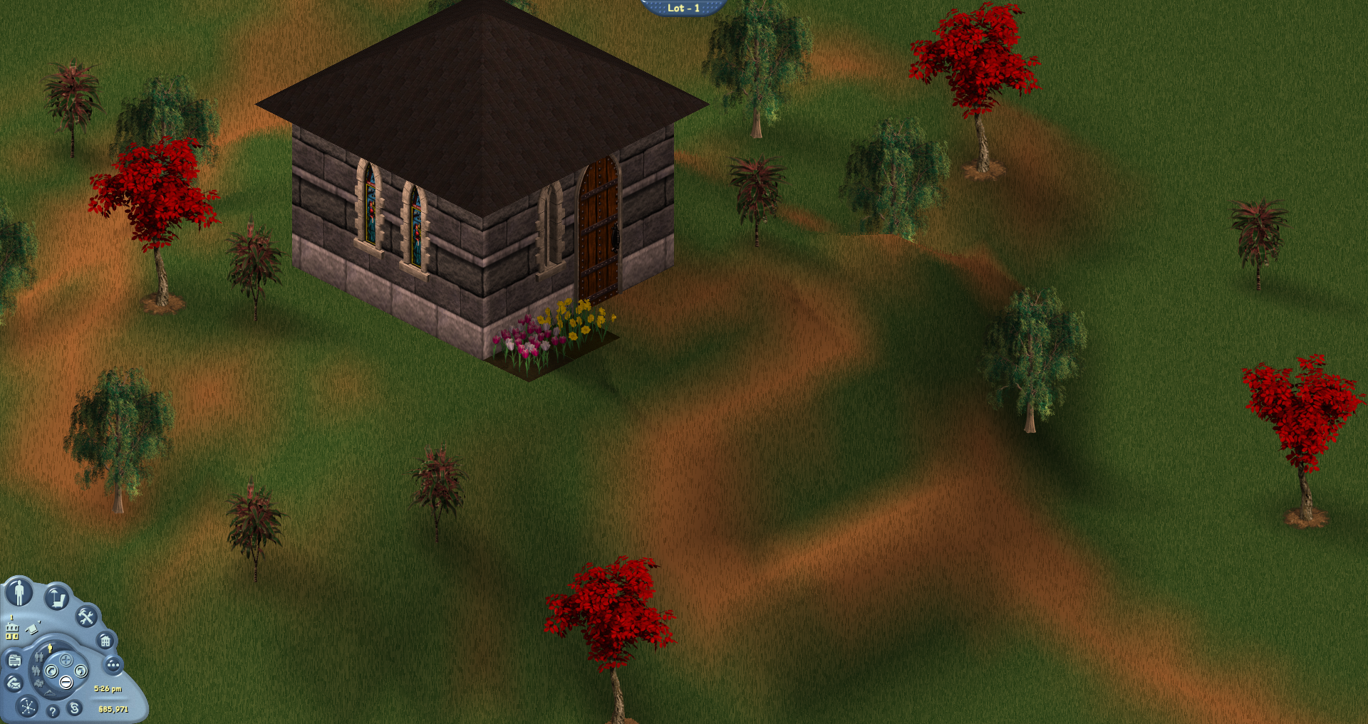 A room on a hill on a lot