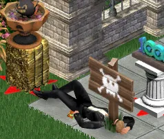 A sim passed out from trying to trick or treat too much