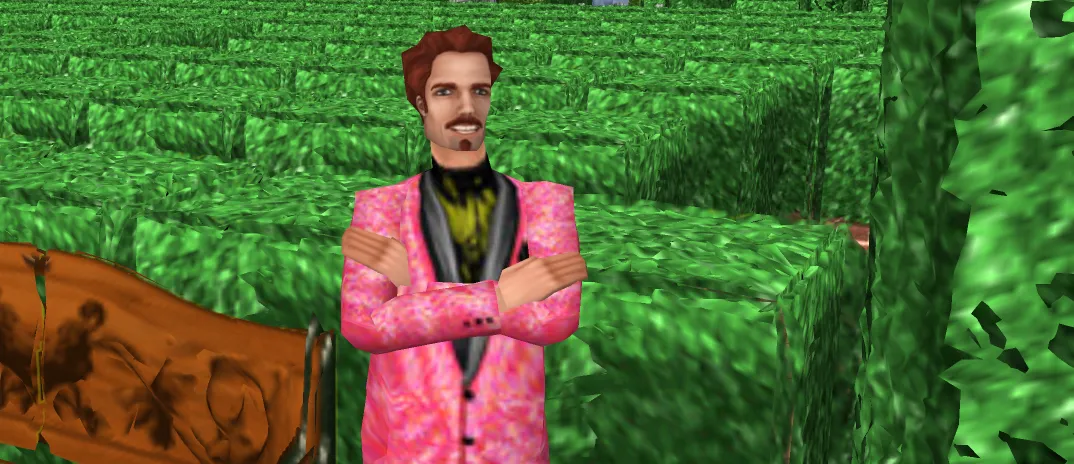 Maury smiling in front of his maze
